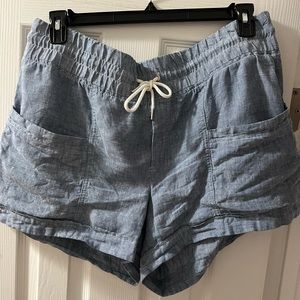 Athleta Blue Linen Shorts